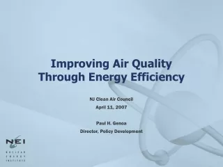 Improving Air Quality  Through Energy Efficiency