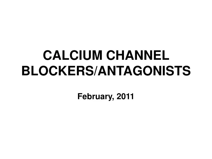 calcium channel blockers antagonists