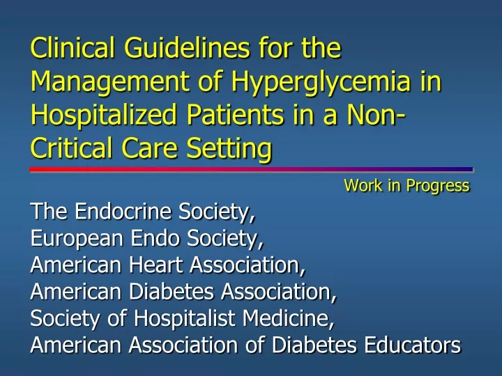 clinical guidelines for the management