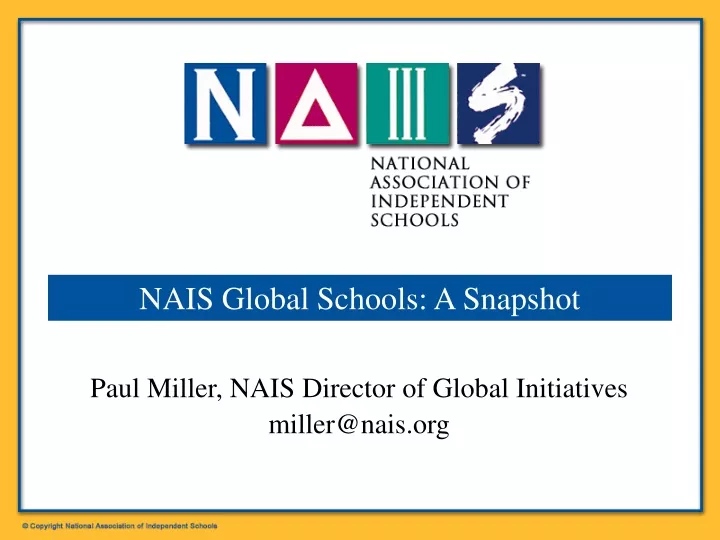 nais global schools a snapshot