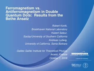 Ferromagnetism vs. Antiferromagnetism in Double Quantum Dots:  Results from the Bethe Ansatz