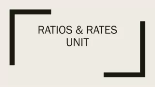 Ratios &amp; Rates Unit