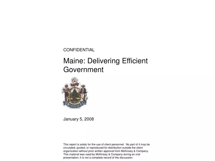 maine delivering efficient government