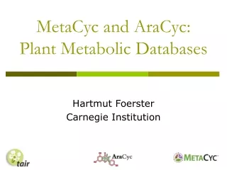 MetaCyc and AraCyc:  Plant Metabolic Databases