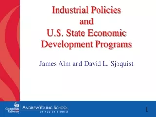 Industrial Policies  and  U.S. State Economic Development Programs