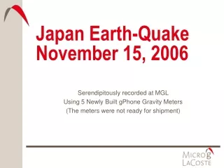 Japan Earth-Quake November 15, 2006