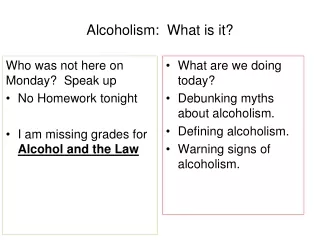 Alcoholism:  What is it?