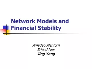 Network Models and Financial Stability