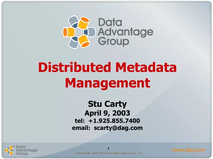 distributed metadata management stu carty april