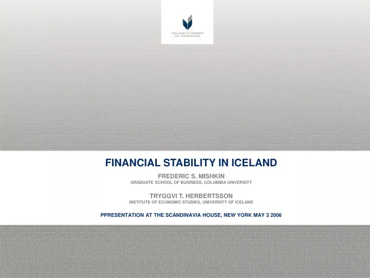 financial stability in iceland frederic s mishkin