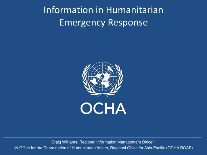 information in humanitarian emergency response