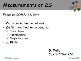 Measurements of  Δ G