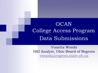 OCAN  College Access Program Data Submissions