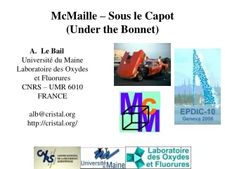 McMaille – Sous le Capot (Under the Bonnet)