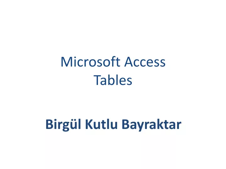 microsoft access tables