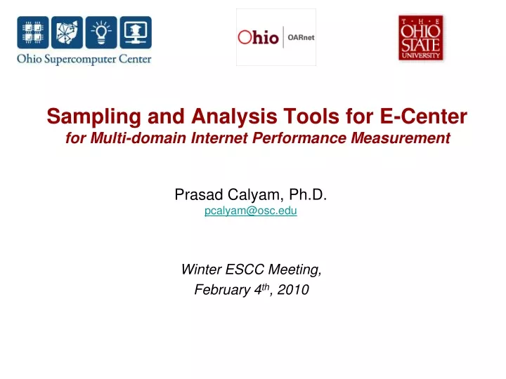 sampling and analysis tools for e center for multi domain internet performance measurement