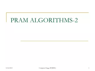PRAM ALGORITHMS-2