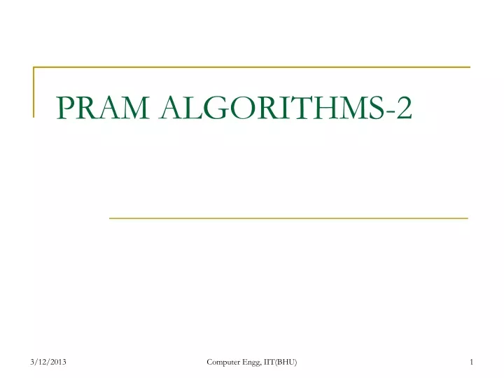 pram algorithms 2