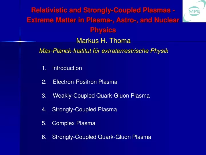 relativistic and strongly coupled plasmas extreme