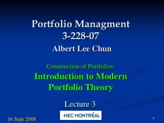Portfolio Managment 3-228-07 Albert Lee Chun