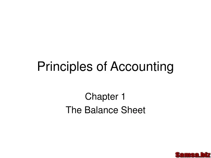 principles of accounting