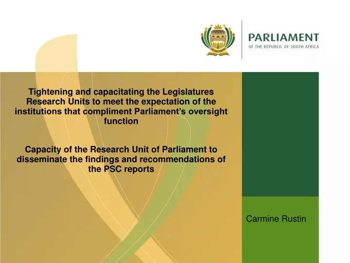 tightening and capacitating the legislatures