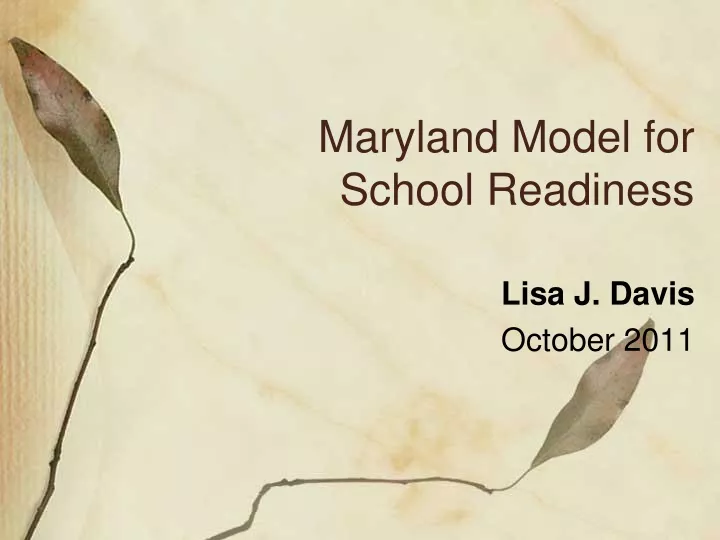 maryland model for school readiness