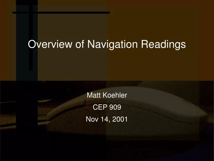 overview of navigation readings