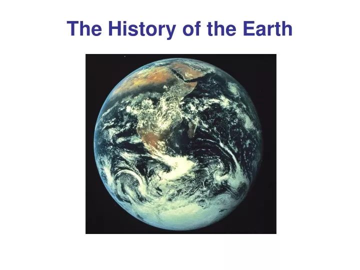 the history of the earth