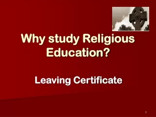 Why study Religious Education?