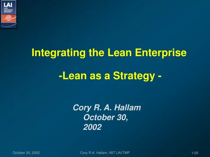 integrating the lean enterprise