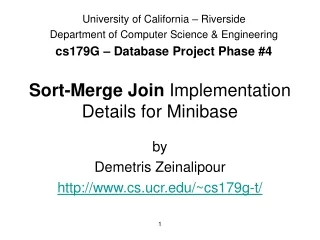 Sort-Merge Join  Implementation Details for Minibase