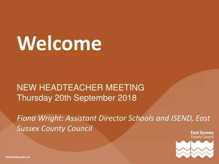 welcome new headteacher meeting thursday 20th