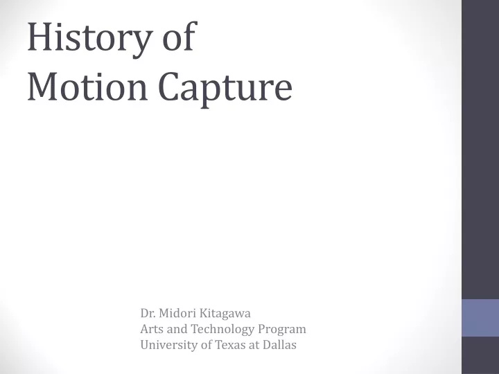 history of motion capture