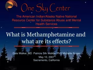 Dale Walker, MD  Patricia Silk Walker, PhD Michelle Singer   May 10, 2007 Sacramento, California