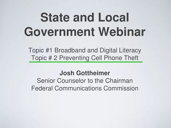 state and local government webinar topic
