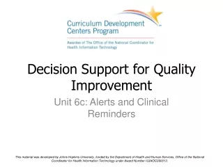 Decision Support for Quality Improvement