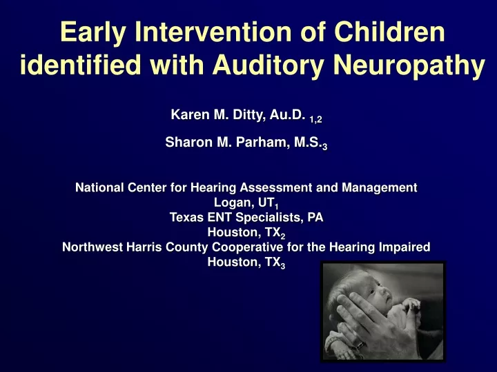 early intervention of children identified with