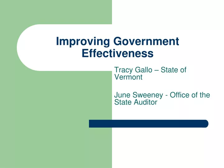 improving government effectiveness
