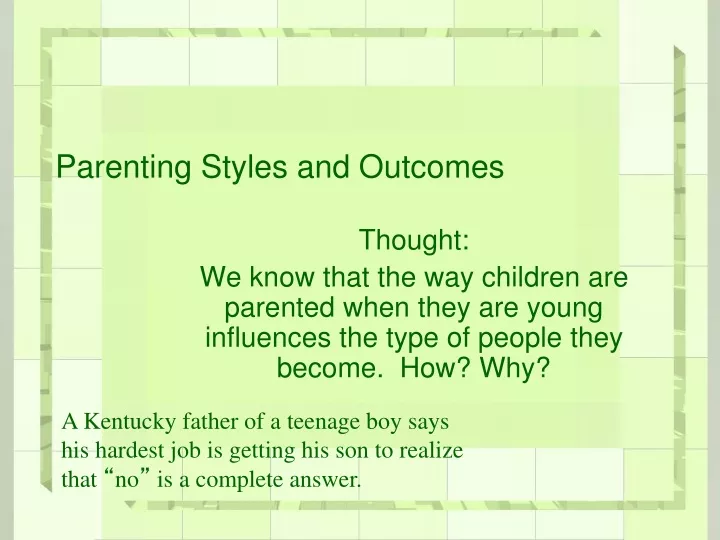 parenting styles and outcomes