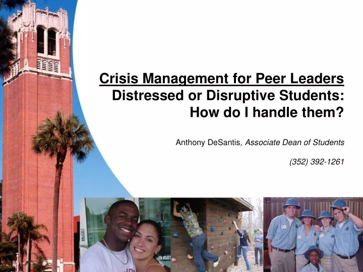 crisis management for peer leaders distressed