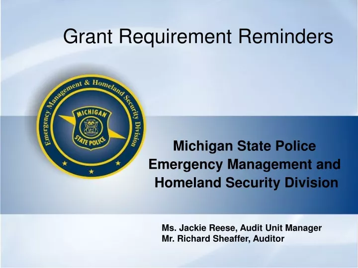 grant requirement reminders