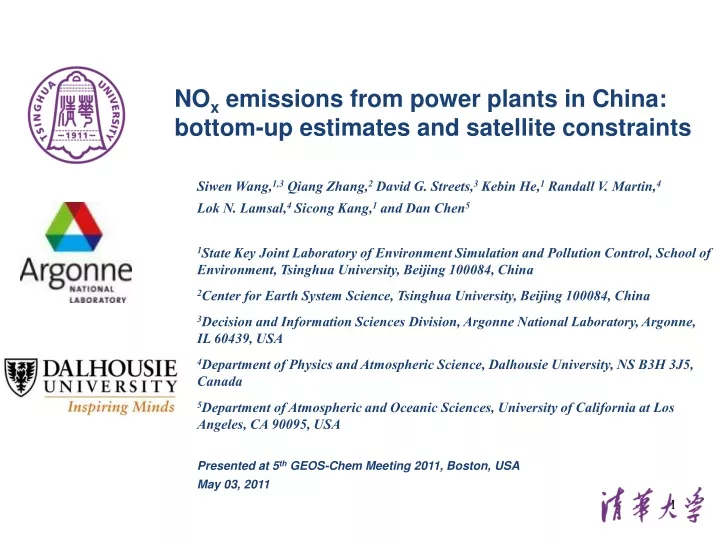 no x emissions from power plants in china bottom up estimates and satellite constraints
