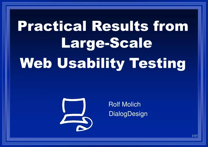 practical results from large scale web usability