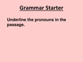 Grammar Starter
