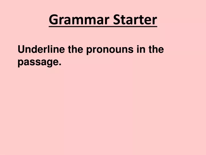 grammar starter