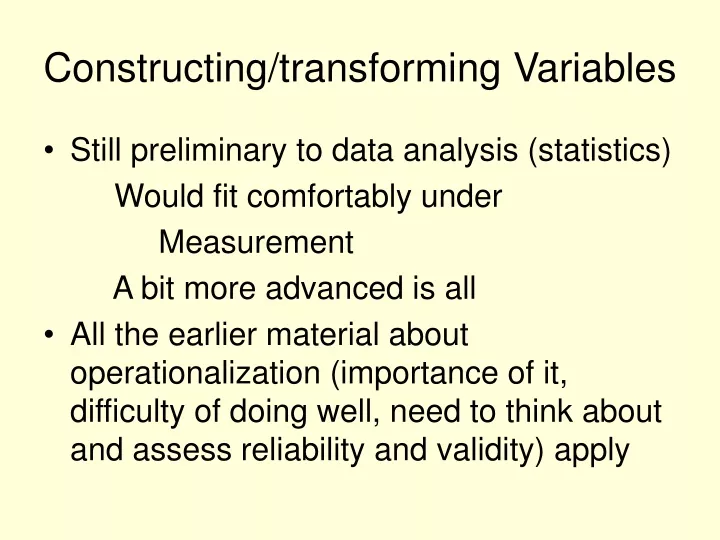 constructing transforming variables