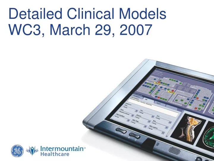 detailed clinical models wc3 march 29 2007