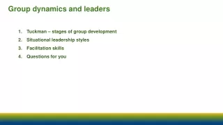 Group dynamics and leaders
