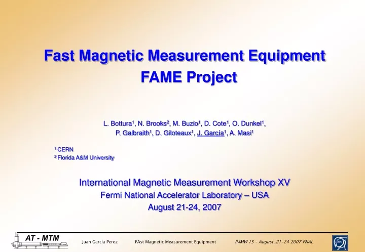 fast magnetic measurement equipment fame project